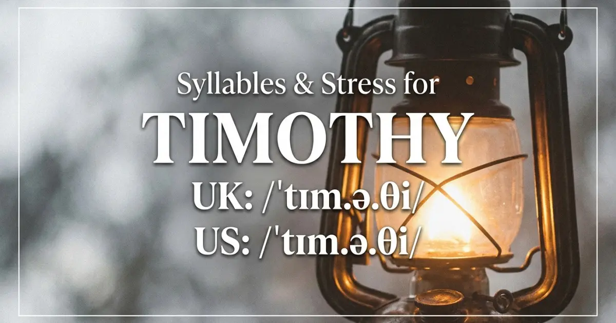 Timothy syllables, stress, and UK and US pronunciation
