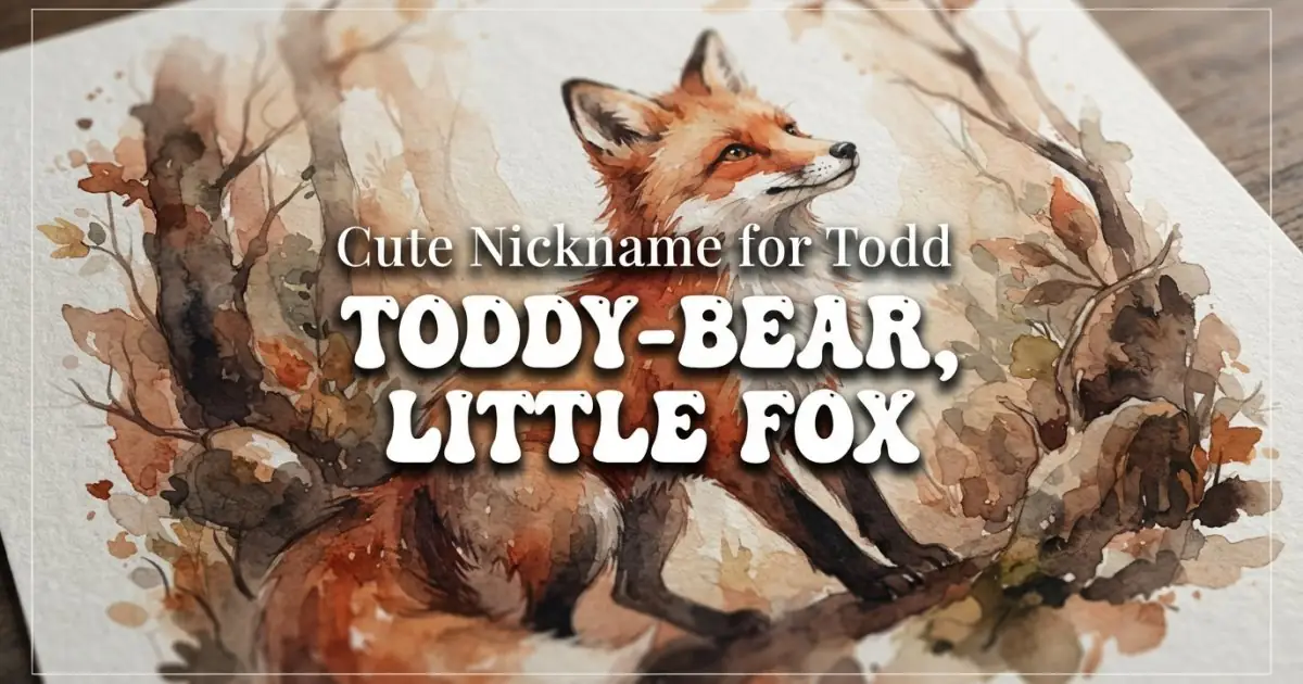 Cute nickname for Todd: Toddy-Bear, Little Fox