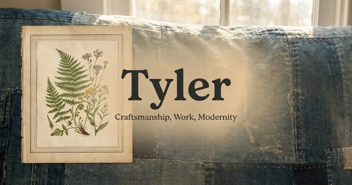 Tyler meaning themes: craftsmanship, work, modernity