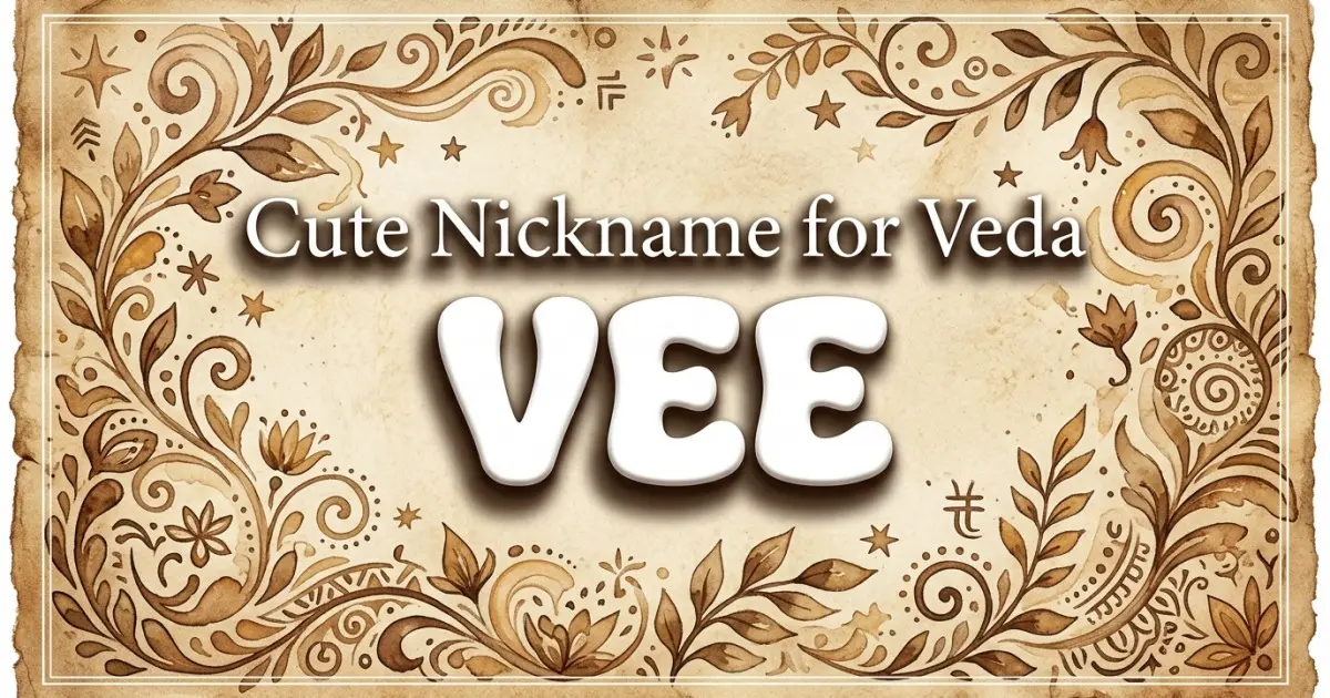 Cute nickname for Veda: Vee