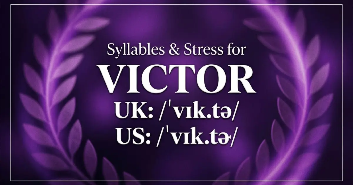 Victor syllables, stress, and UK and US pronunciation