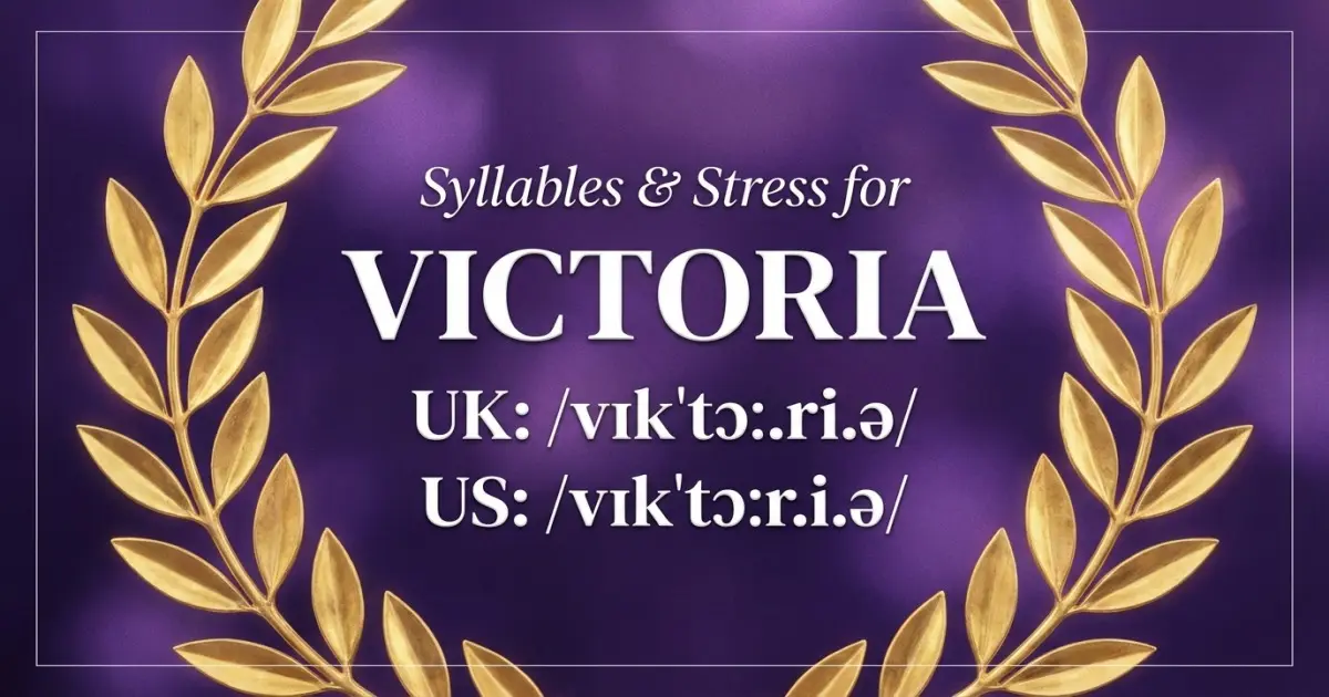Victoria syllables, stress, and UK and US pronunciation