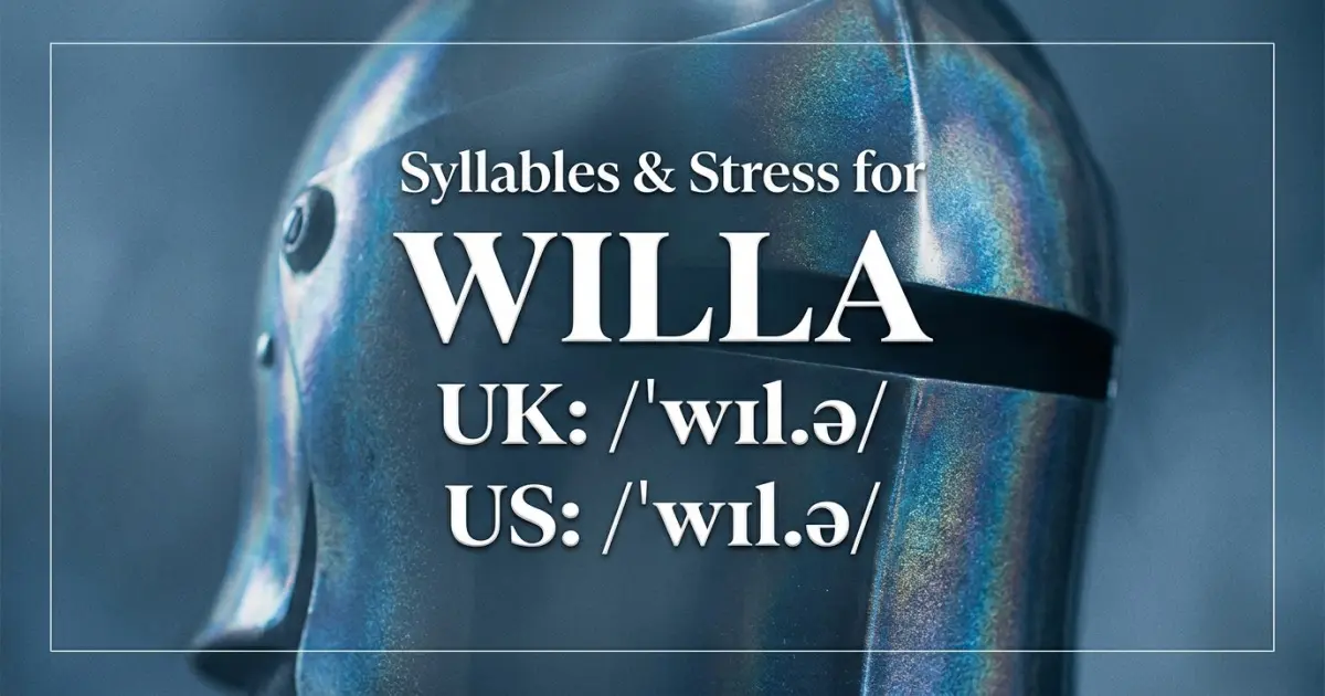 Willa syllables, stress, and UK and US pronunciation
