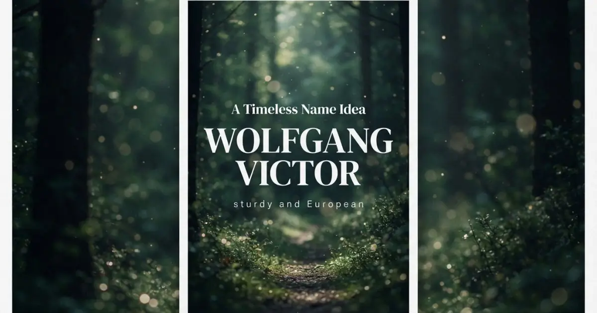 Middle name idea: Wolfgang Victor - sturdy and European
