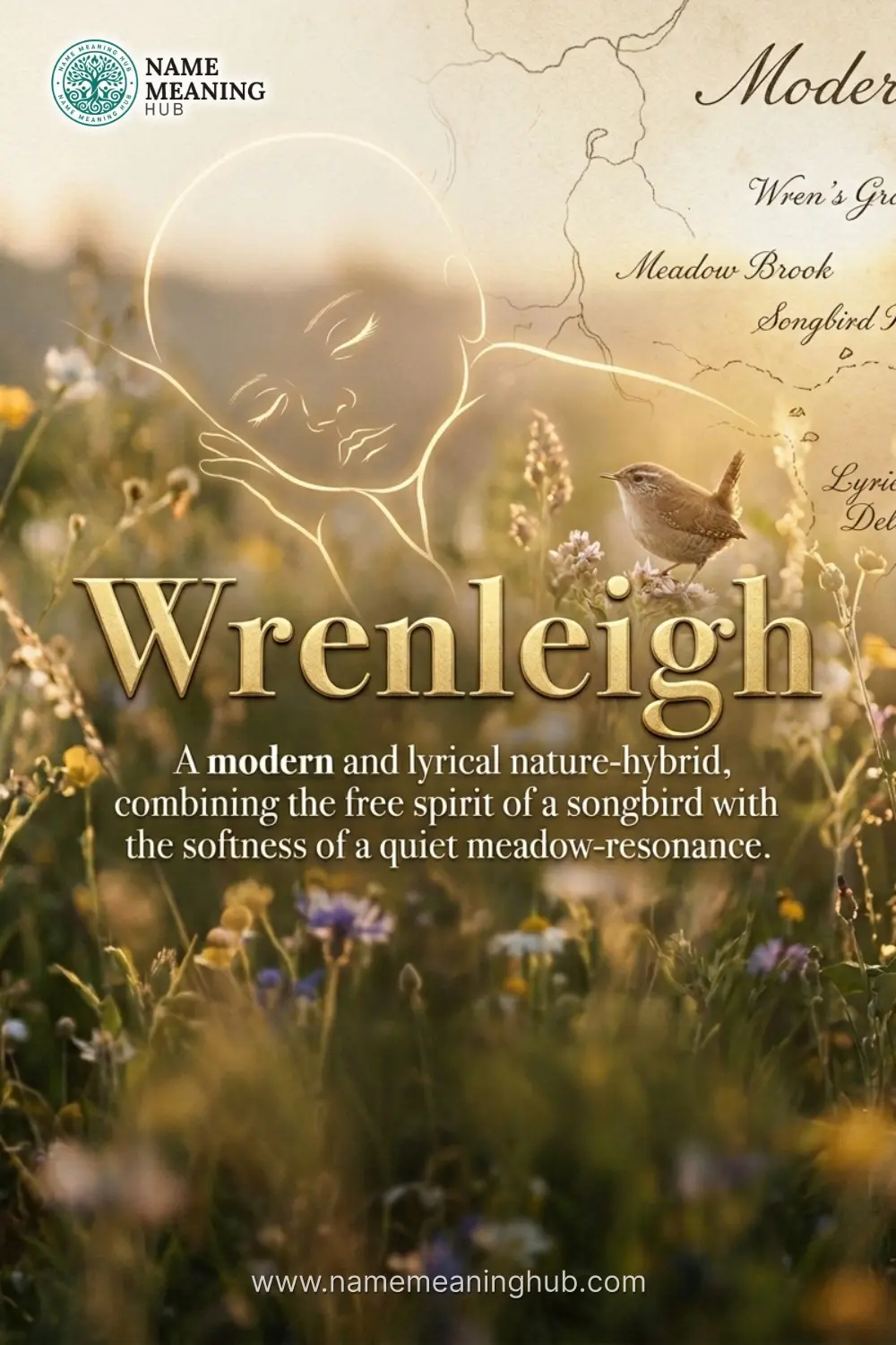 Meaning of the name Wrenleigh: A modern and lyrical nature-hybrid, combining the free spirit of a songbird with the softness of a quiet meadow-resonance.