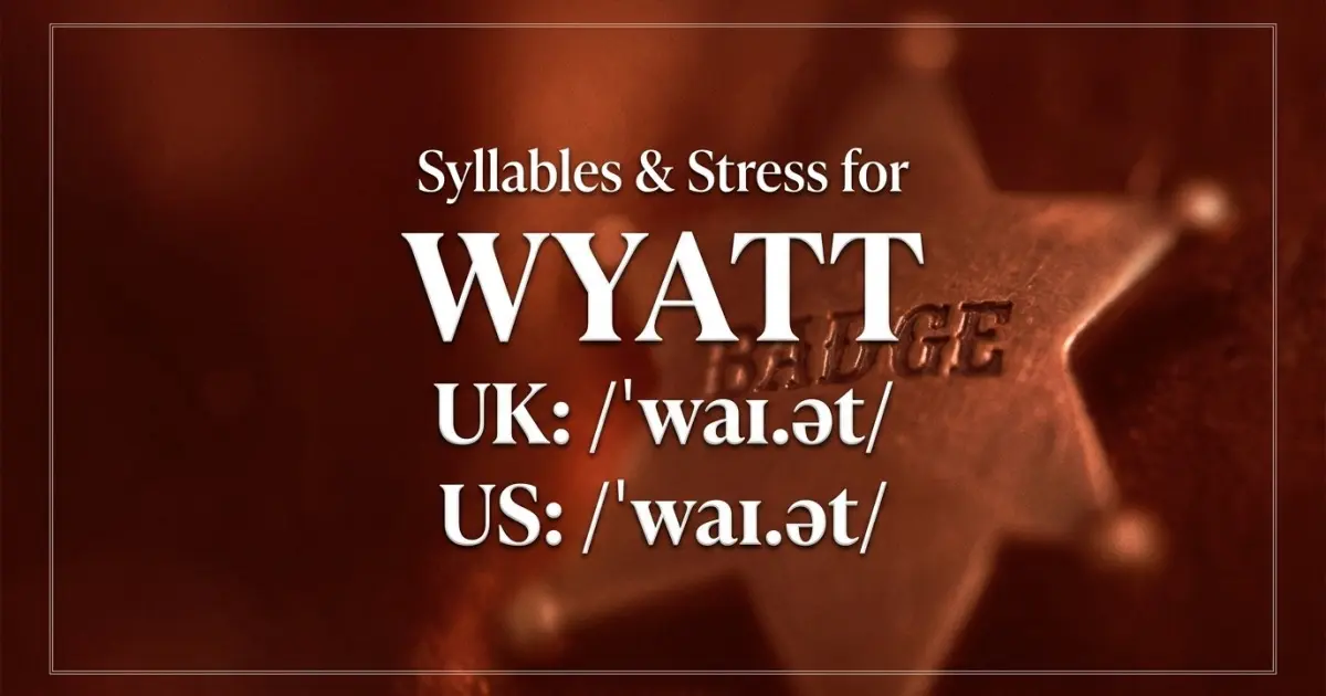 Wyatt syllables, stress, and UK and US pronunciation