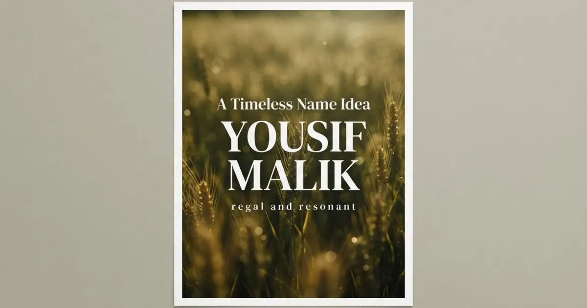 Middle name idea: Yousif Malik - regal and resonant