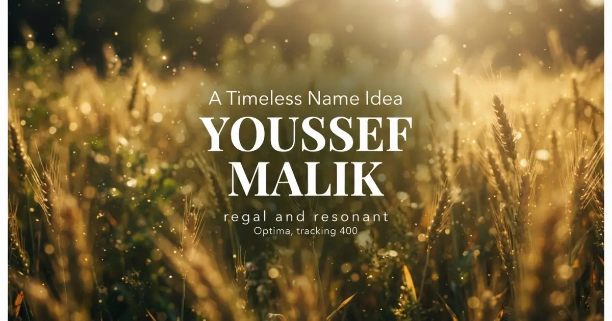 Middle name idea: Youssef Malik - regal and resonant