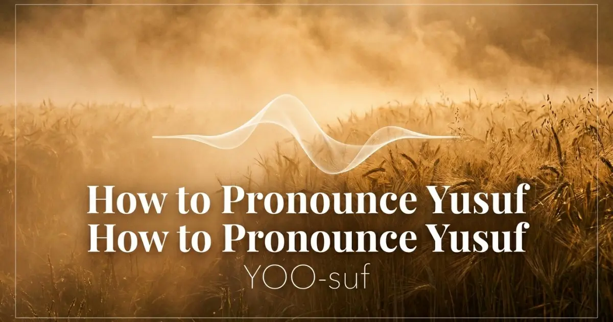How to pronounce Yusuf