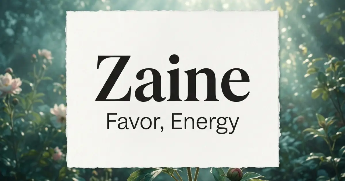 Zaine meaning themes: favor, energy