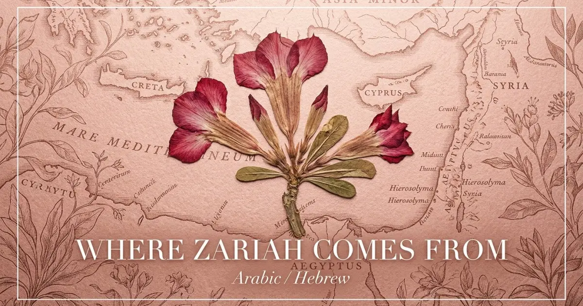 The name Zariah comes from: Arabic / Hebrew