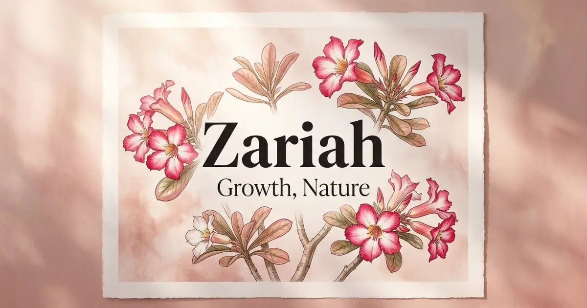 Zariah meaning themes: growth, nature