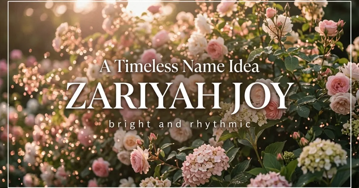 Middle name idea: Zariyah Joy - bright and rhythmic