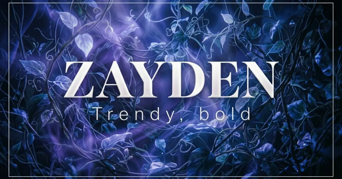 Zayden name vibe: Trendy, bold