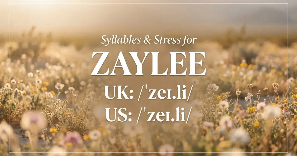 Zaylee syllables, stress, and UK and US pronunciation