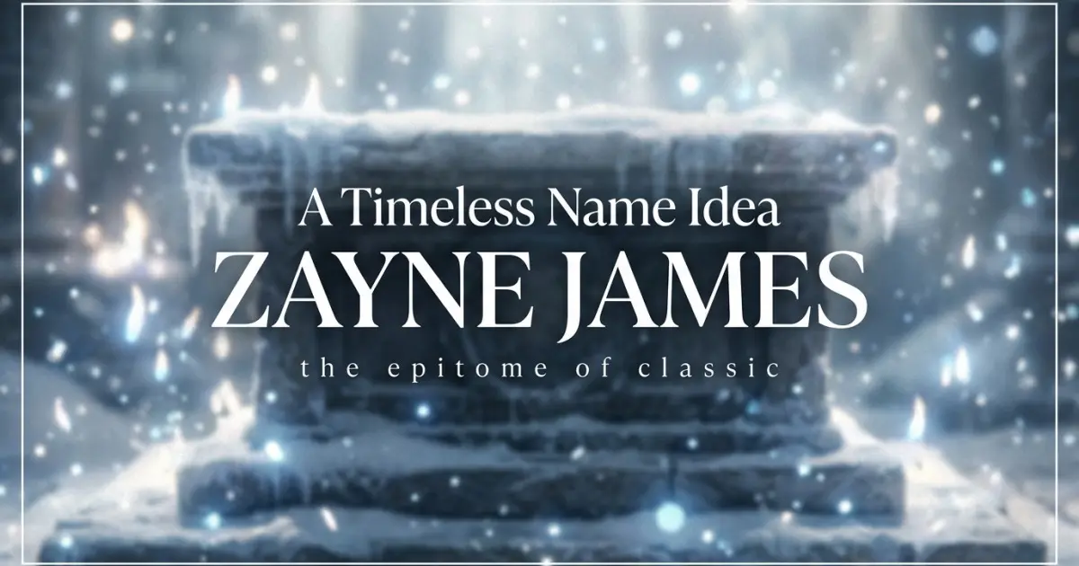 Middle name idea: Zayne James - the epitome of classic