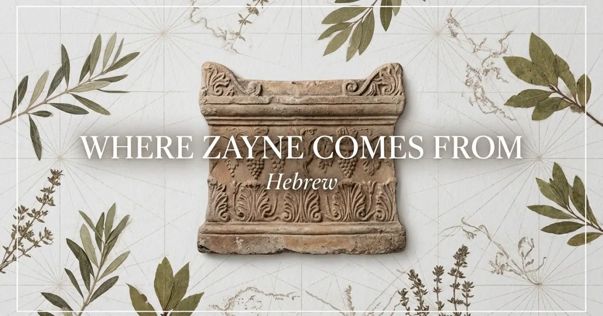 The name Zayne comes from: Hebrew