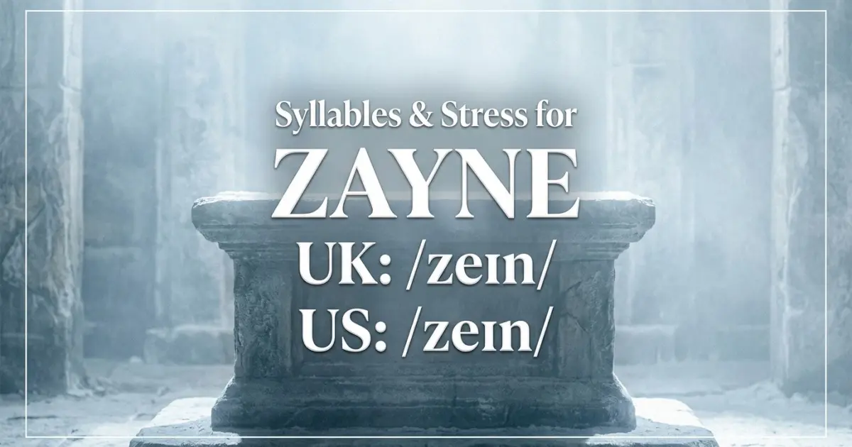 Zayne syllables, stress, and UK and US pronunciation