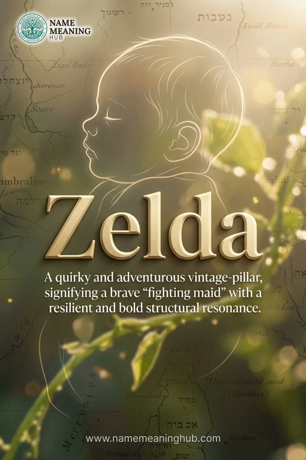 Meaning of the name Zelda: A quirky and adventurous vintage-pillar, signifying a brave "fighting maid" with a resilient and bold structural resonance.