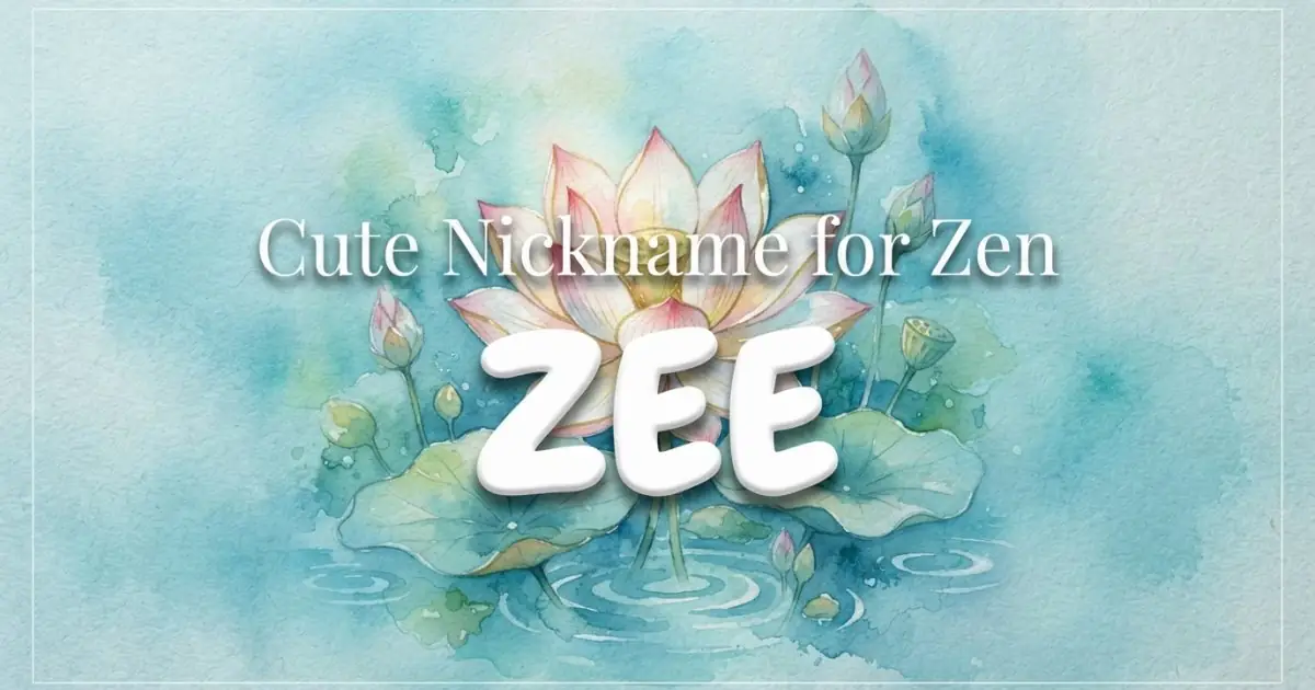 Cute nickname for Zen: Zee