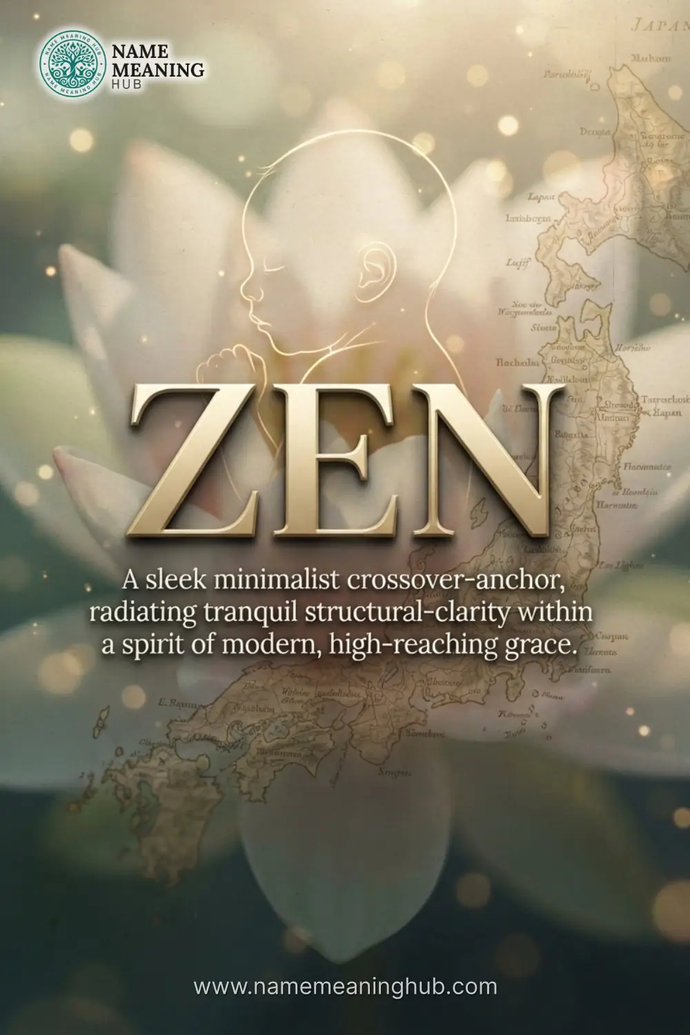 Meaning of the name Zen: A sleek minimalist crossover-anchor, radiating tranquil structural-clarity within a spirit of modern, high-reaching grace.