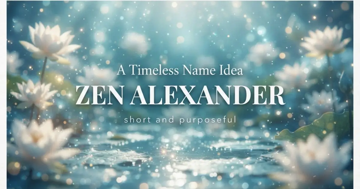 Middle name idea: Zen Alexander - short and purposeful