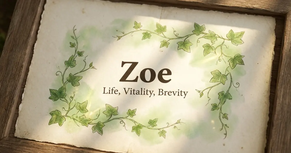 Zoe meaning themes: life, vitality, brevity