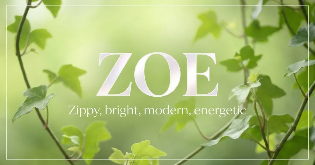 Zoe name vibe: Zippy, bright, modern, energetic