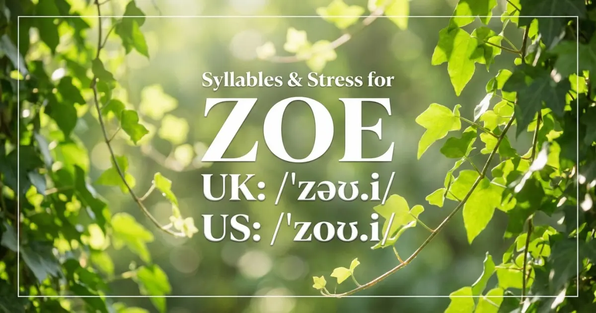 Zoe syllables, stress, and UK and US pronunciation