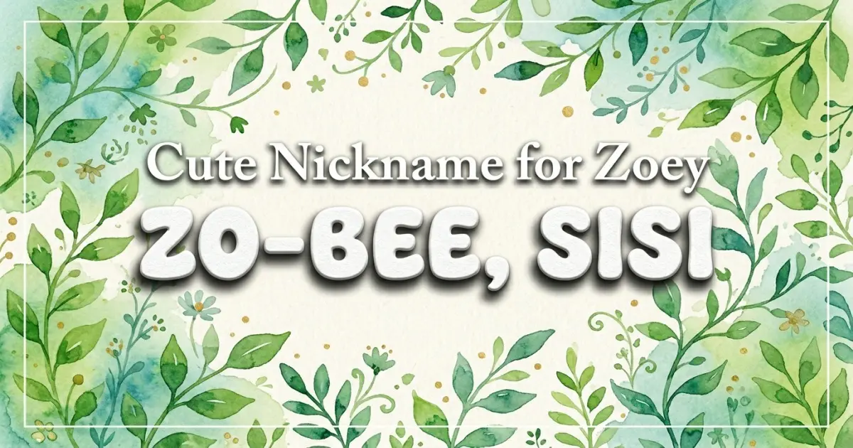 Cute nickname for Zoey: Zo-bee, Sisi
